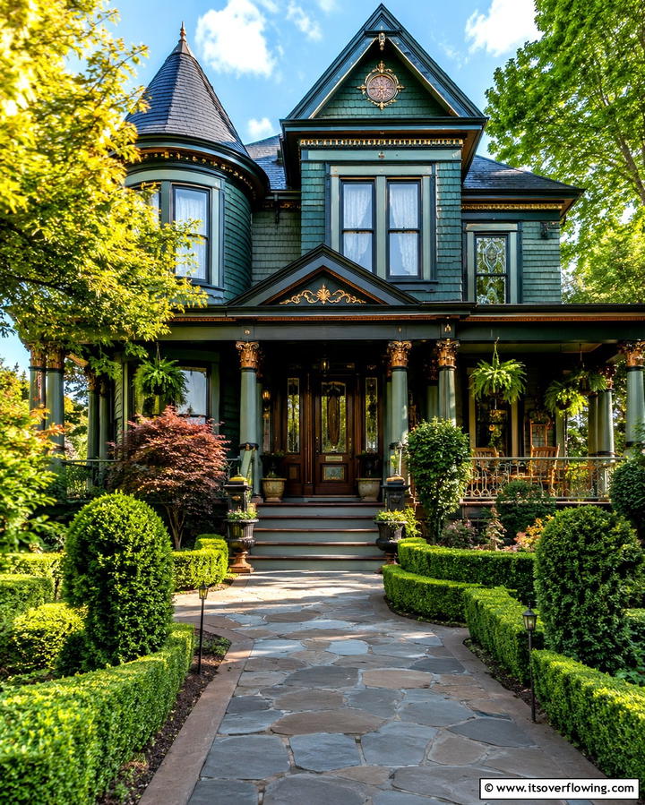 Jade Green Sophistication - 25 Green Victorian House Colors for Historic Charm