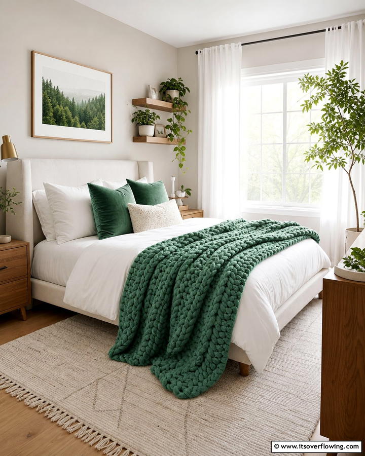 Jade Green Throw Blankets - 20 Jade Green Bedroom Ideas for a Calming Atmosphere