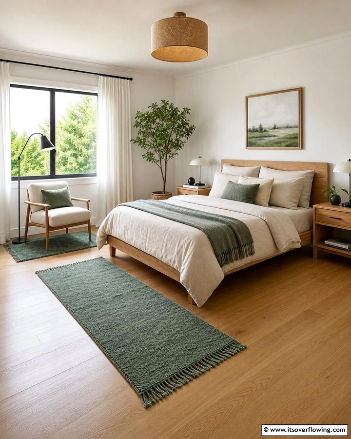 Jade Green Throw Rugs - 20 Jade Green Bedroom Ideas for a Calming Atmosphere