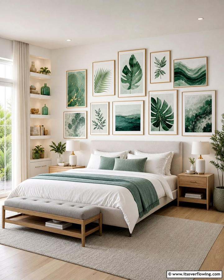 Jade Green Wall Art - 20 Jade Green Bedroom Ideas for a Calming Atmosphere