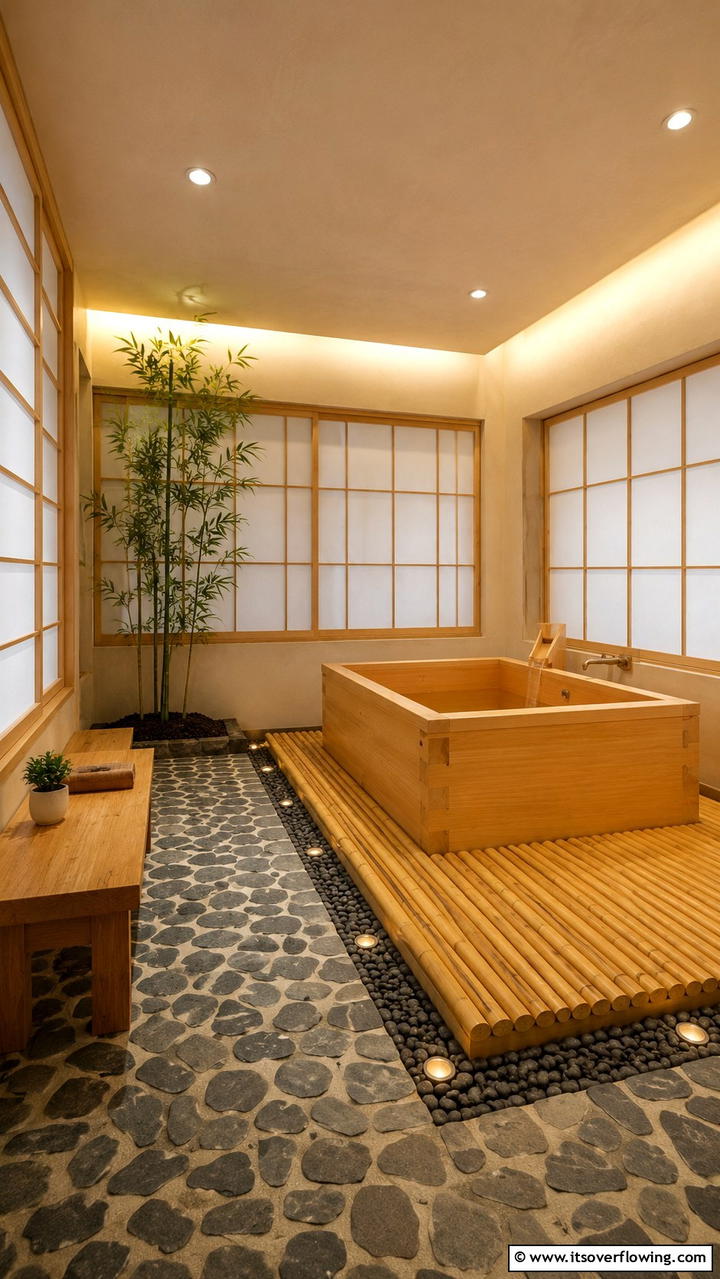 Japanese Inspired Soaking Tub - 30 Bathtub Ideas for a Luxurious and Relaxing Bathroom
