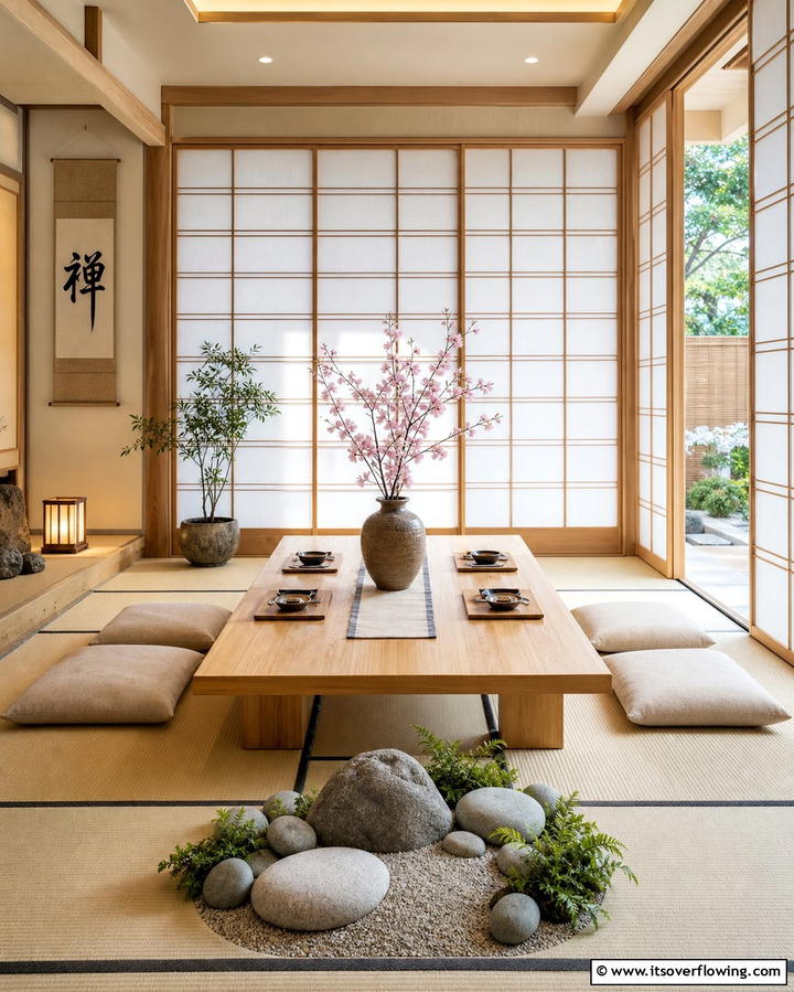 Japanese Inspired Zen Dining Room - 25 Modern Dining Room Ideas for a Stylish Space