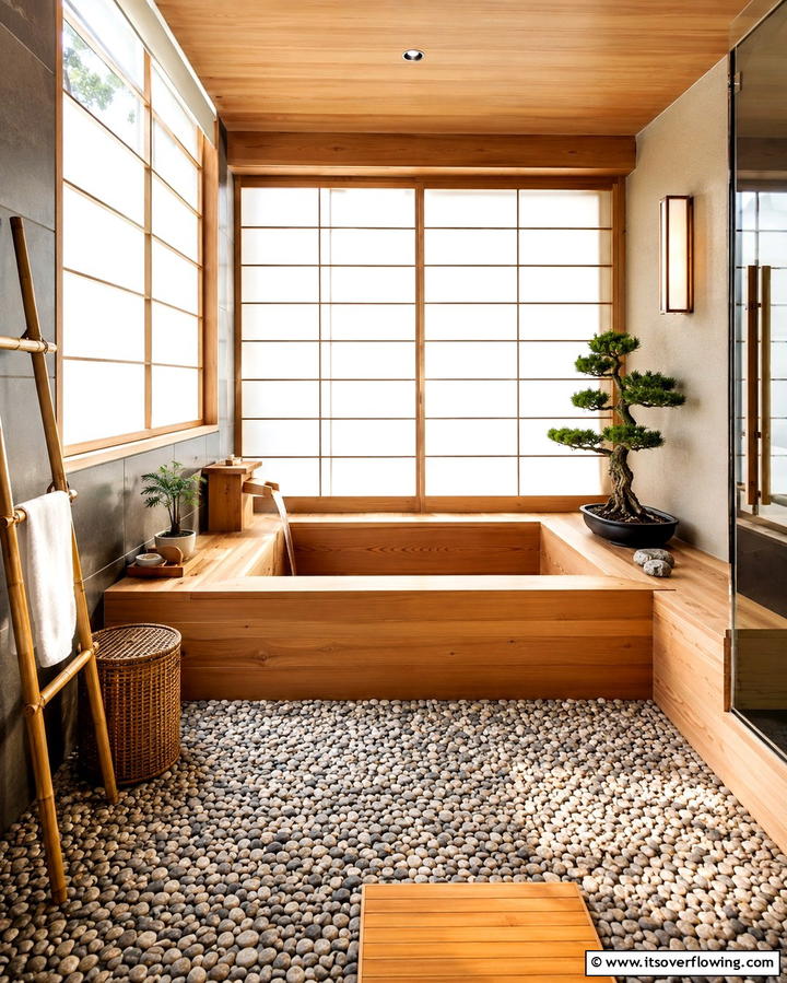 Japanese Style Soaking Tub - 25 Elegant Drop-in Tub Ideas for a Spa-Like Bathroom