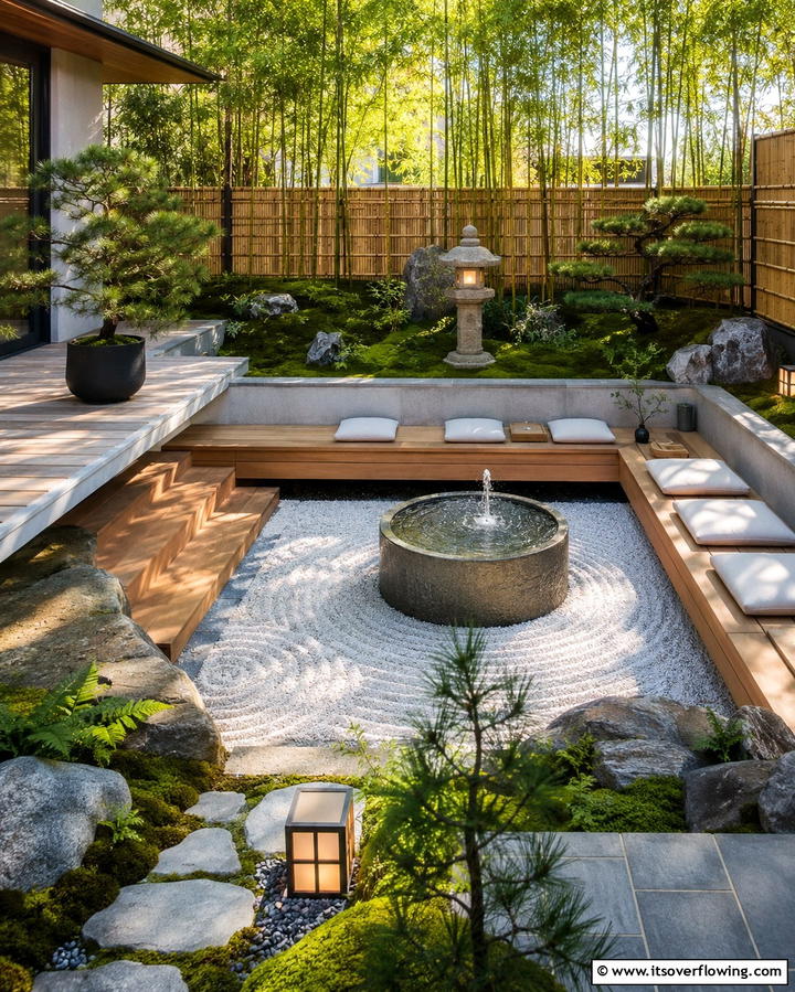 Japanese Zen Garden Patio - 20 Sunken Patio Ideas for Cozy Outdoor Living