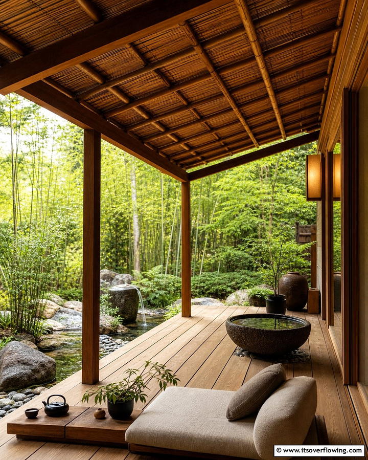 Japanese Zen Retreat - 25 Shed Roof Porch Design Ideas for Cozy Spaces