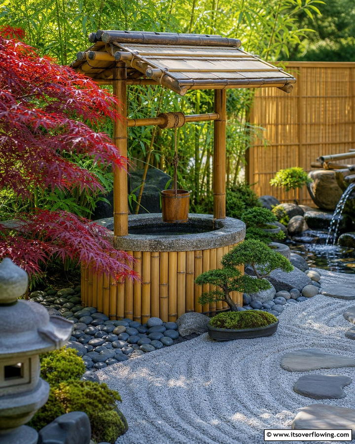 Japanese Zen Wishing Well - 20 Outdoor Wishing Well Garden Ideas for Enchantment