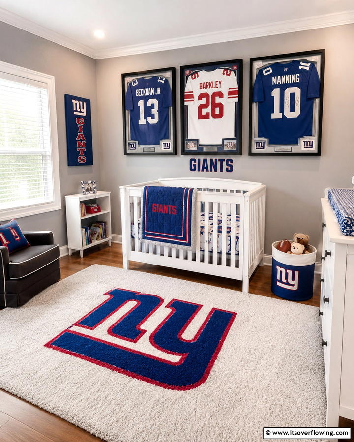 Jersey Wall Decor - 20 Sports Nursery Ideas for the Ultimate Fan Baby Room