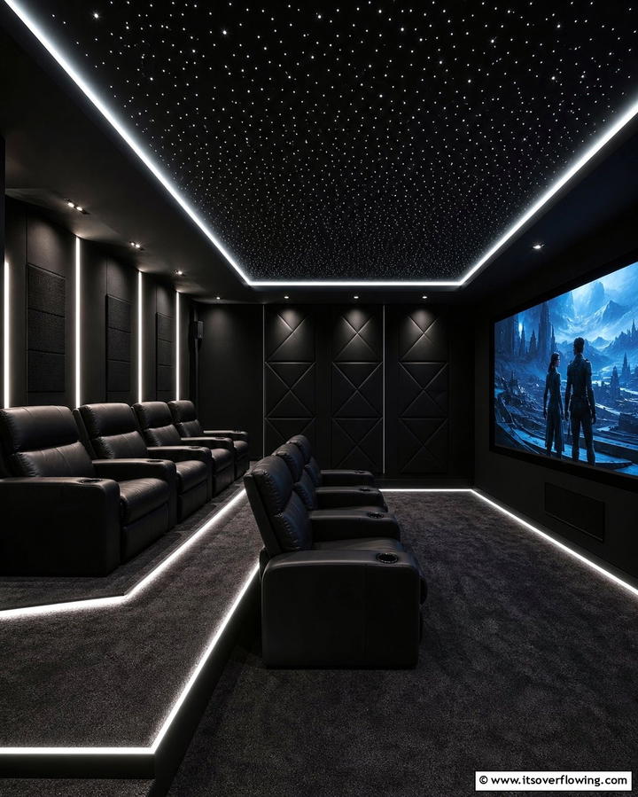 Jet Black - 30 Home Theater Paint Colors for Immersive Entertainment