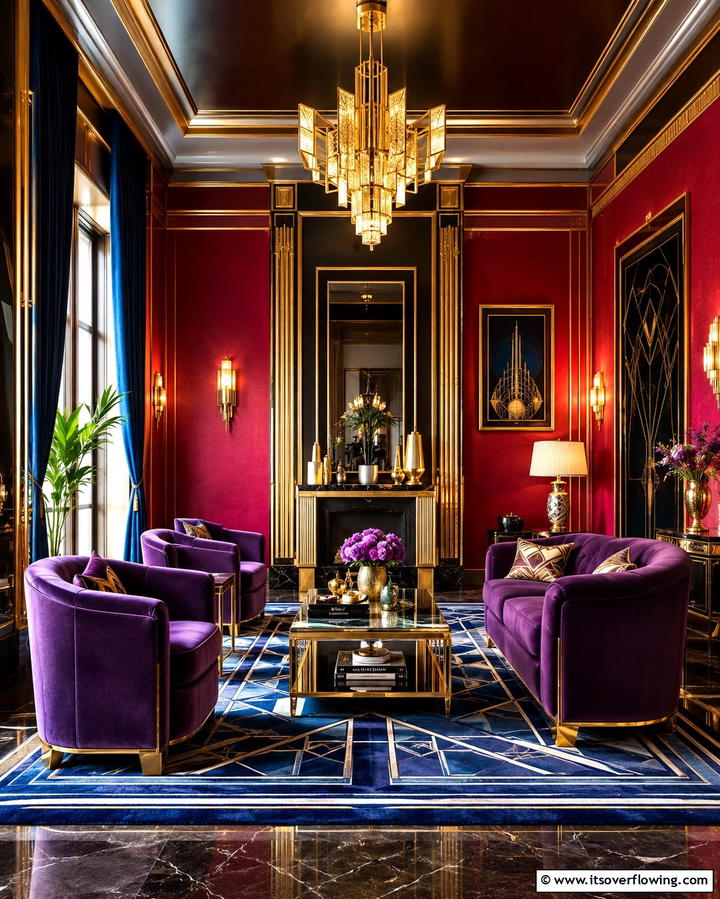Jewel Toned Decor - 30 Art Deco Living Room Ideas for Luxurious Spaces