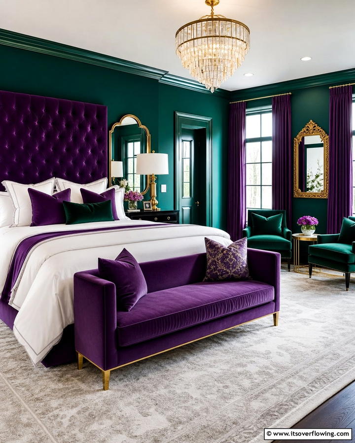Jewel Toned Palette - 25 Glam Bedroom Ideas for a Luxurious Retreat