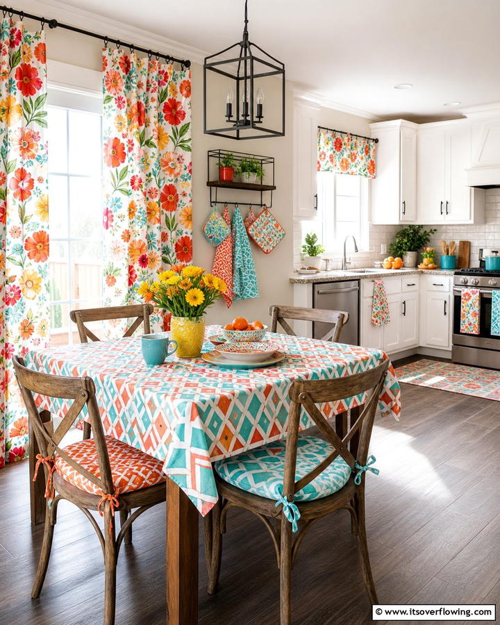Joyful Kitchen Textiles - 21 Colorful Kitchen Ideas to Energize Your Cooking Space