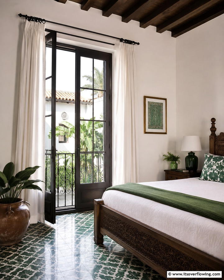 Juliet Balconies Paired with French Windows - 20 Spanish Style Windows to Enhance Your Home’s Charm