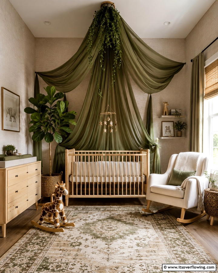 Jungle Canopy Above the Crib - 30 Safari Nursery Decor Ideas for Adventurous Baby Rooms