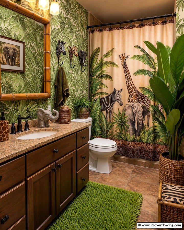 Jungle Safari Bathroom - 25 Boy Bathroom Ideas for a Fun and Functional Space