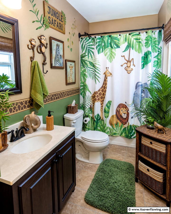 Jungle Safari Design - 25 Boy Bathroom Ideas for a Fun and Functional Space