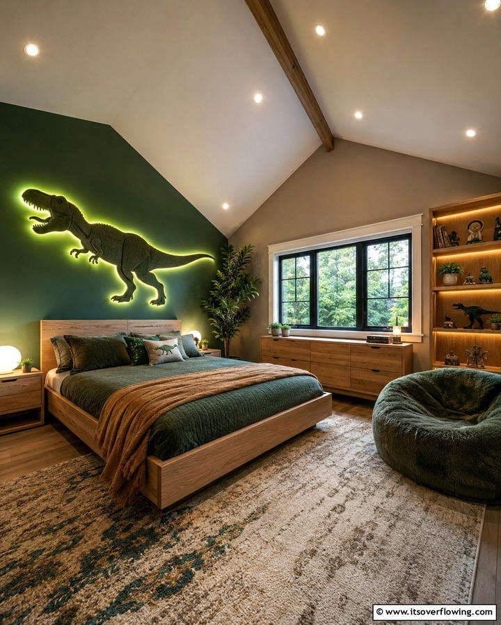 Jurassic themed Lighting - 30 Dino-Mite Kids Room Ideas- Dinosaur Themes & Decor