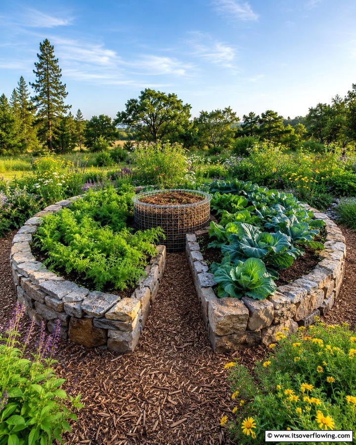 Keyhole Raised Beds for Efficient Gardening - 25 Raised Garden Bed Ideas for a Thriving Vegetable Garden