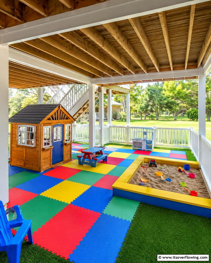 Kid Friendly Play Zone - 25 Under Deck Landscaping Ideas for Hidden Spaces