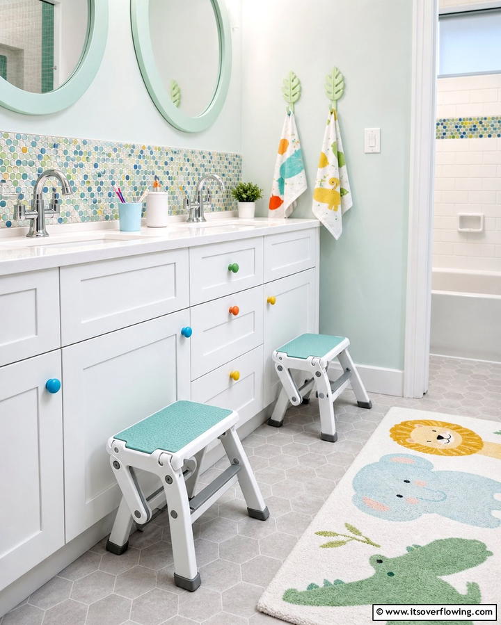 Kid Friendly Step Stools - 25 Family Bathroom Ideas for Functional and Stylish Spaces