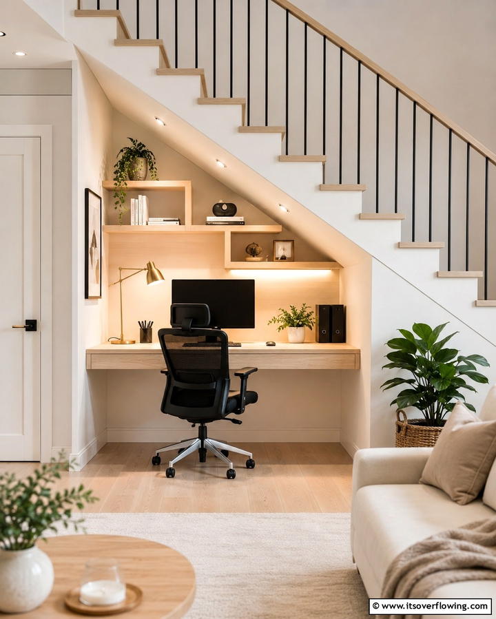 Kids Homework Station - 25 Under Stair Storage Ideas for Maximizing Space