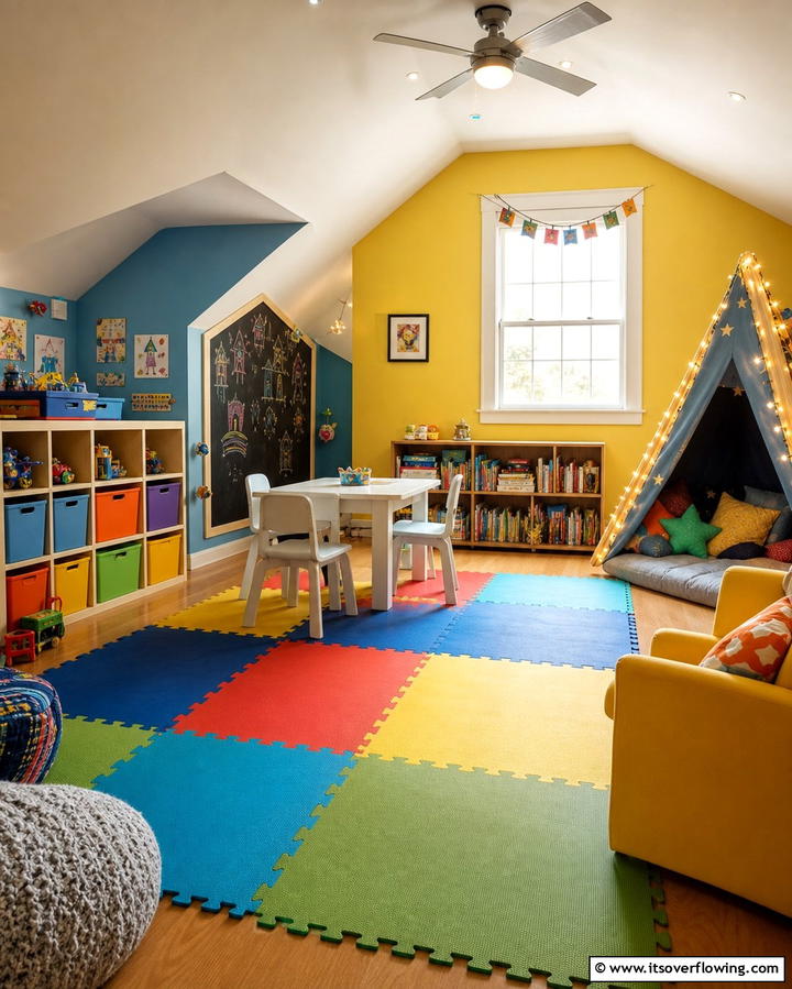 Kids Playroom Adventure - 25 Creative Attic Room Ideas for Cozy Spaces