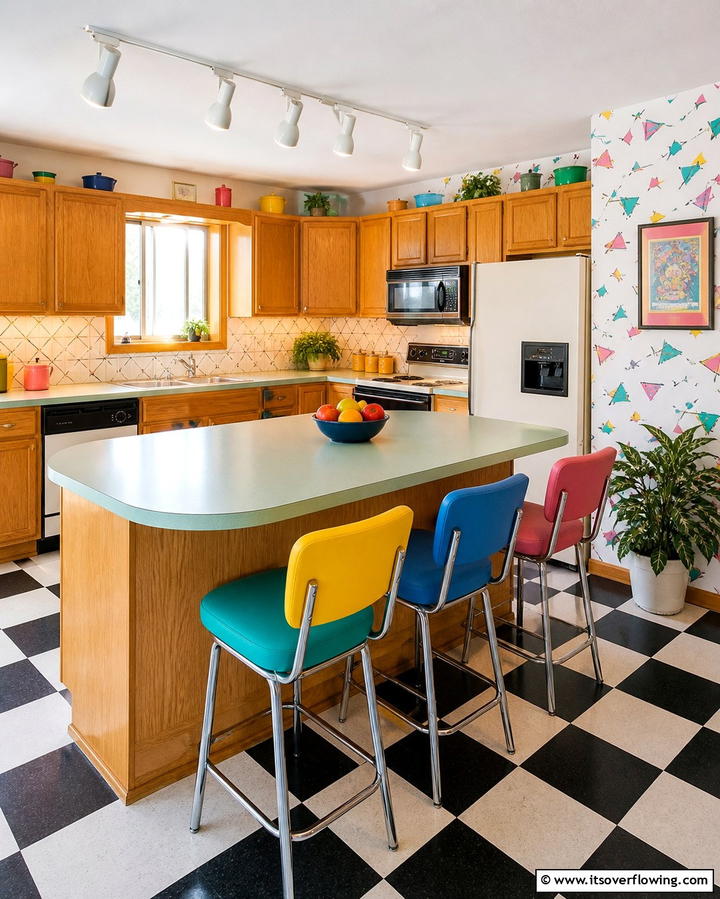 Kitchen Islands with Breakfast Bars - 25 1980s Kitchen Ideas for a Retro Revival