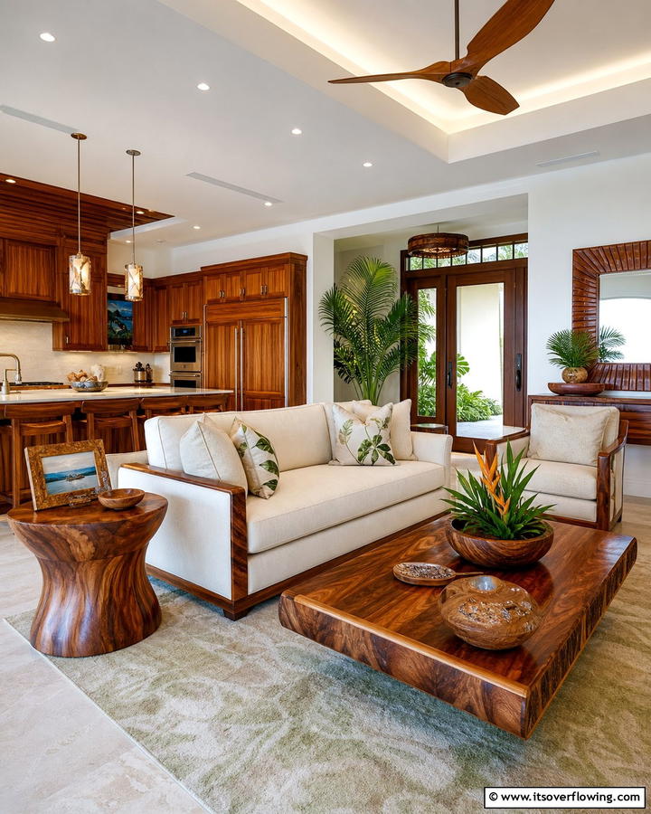 Koa Wood Accents - 20 Hawaiian Interior Design Ideas for a Tropical Vibe