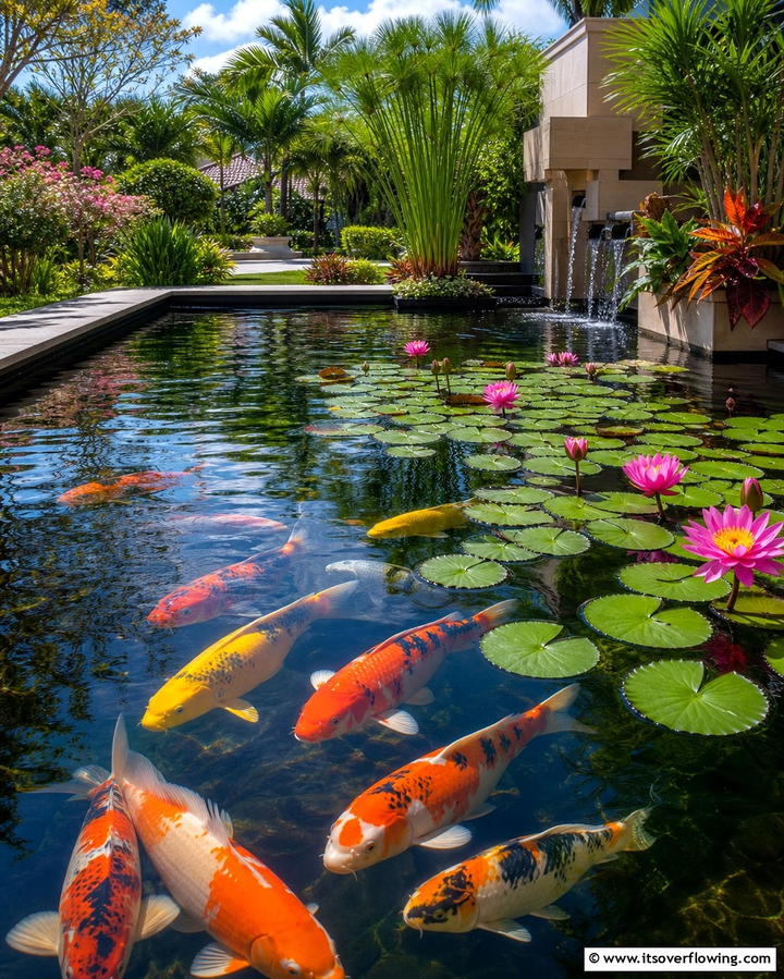 Koi Pond Elegance - 25 Tropical Garden Ideas for a Lush Outdoor Oasis