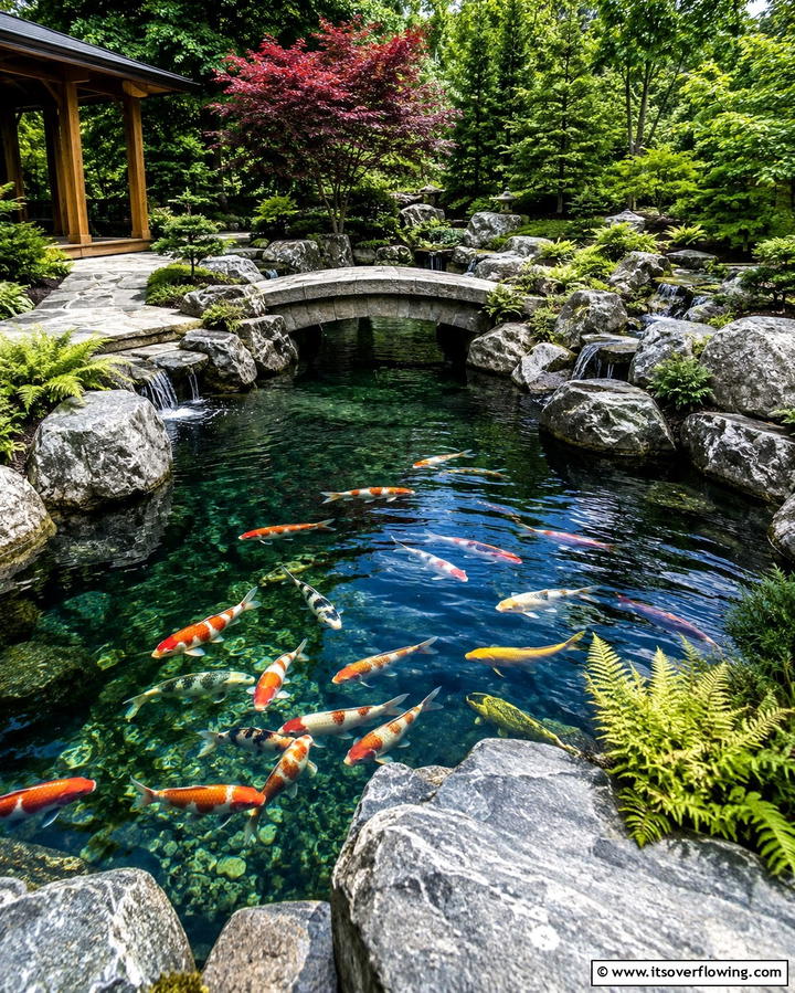Koi Pond Elegance - 30 Asian-Inspired Landscaping Ideas for Serene Gardens