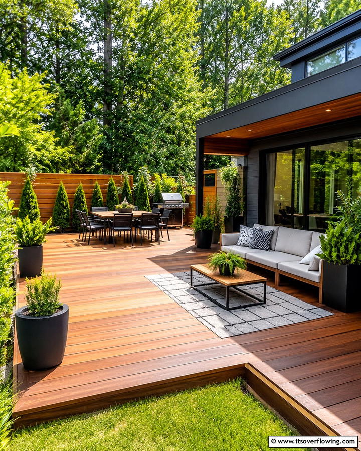 L Shaped Decks - 25 Wood Deck Ideas for Outdoor Living Spaces
