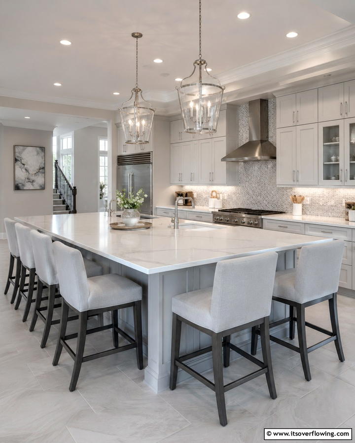 L Shaped Island for Maximum Seating - 25 Kitchen Island Ideas With Seating for Functionality