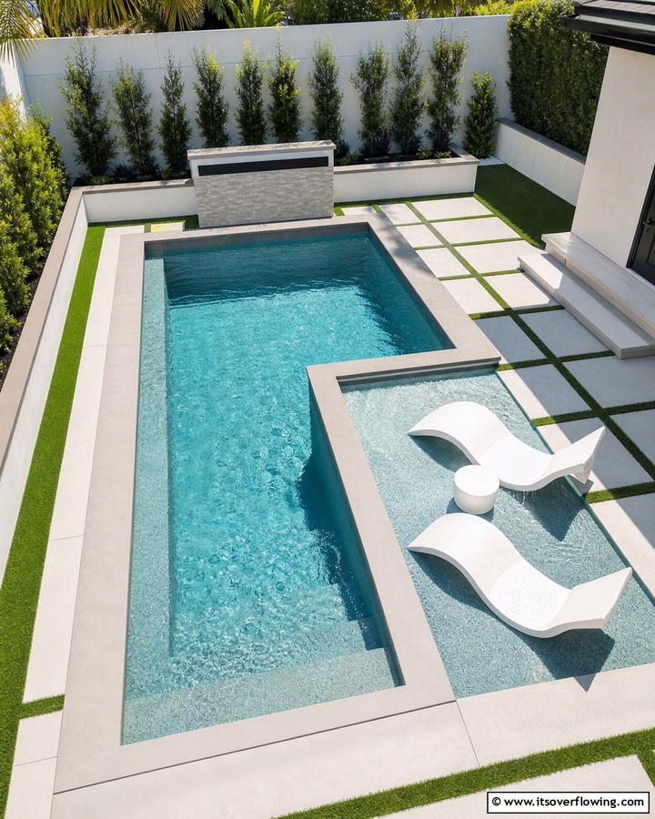 L Shaped Spool Pool - 25 Spool Pool Ideas for Compact Backyard Spaces