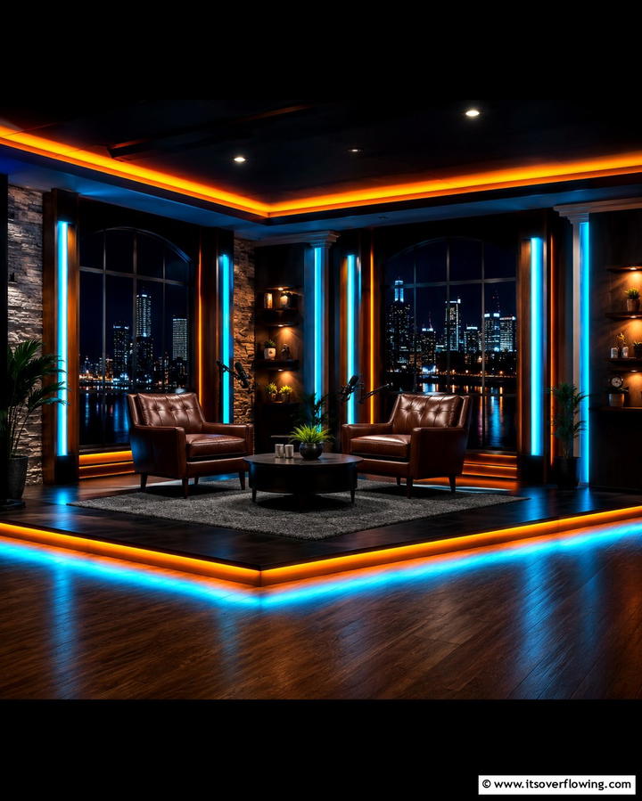 LED Accent Lighting for Visual Appeal - 25 Podcast Room Ideas for a Professional Setup