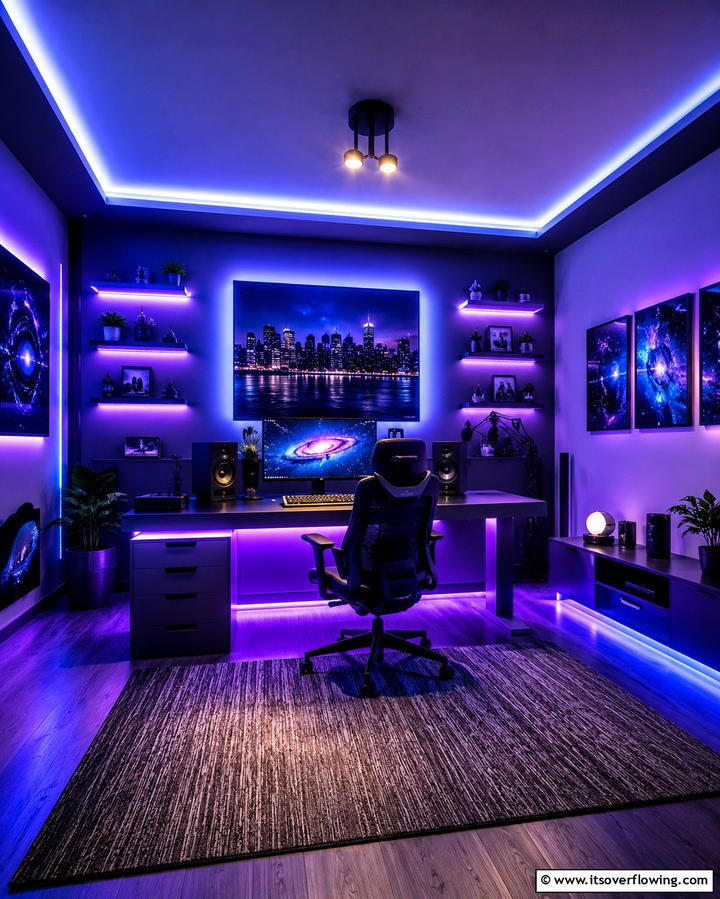 LED Accent Lighting - 25 Inspiring Content Creator Room Ideas for Productivity