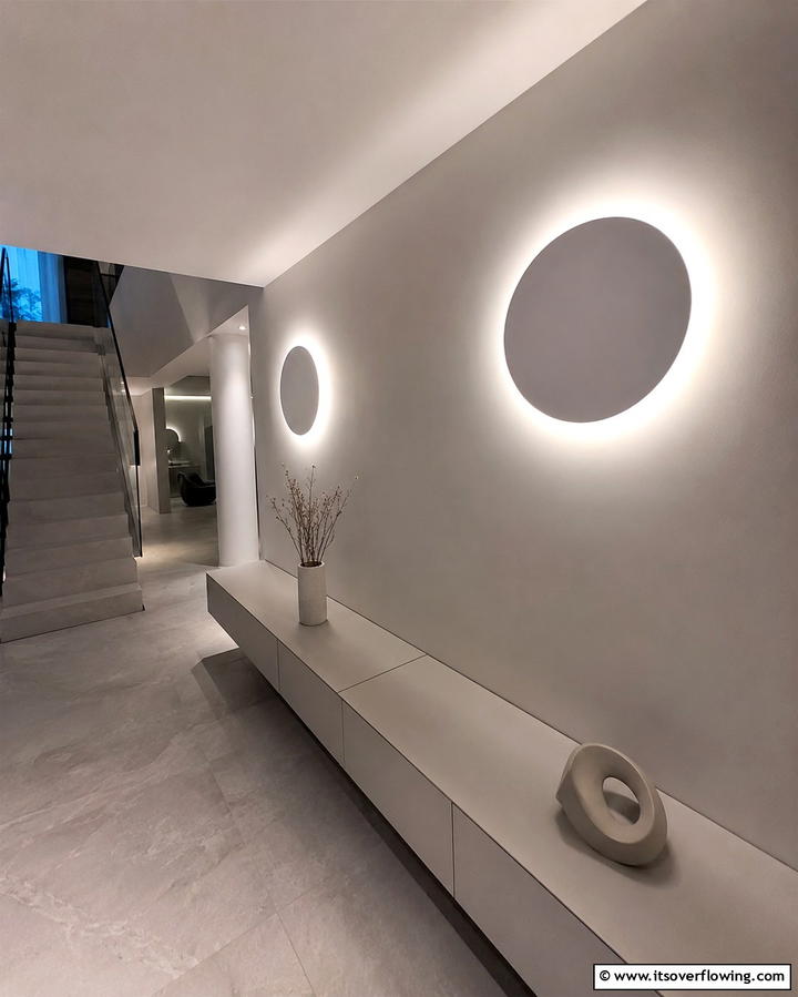 LED Backlit Sconces - 30 Bedroom Wall Sconce Ideas for Ambiance & Space-Saving
