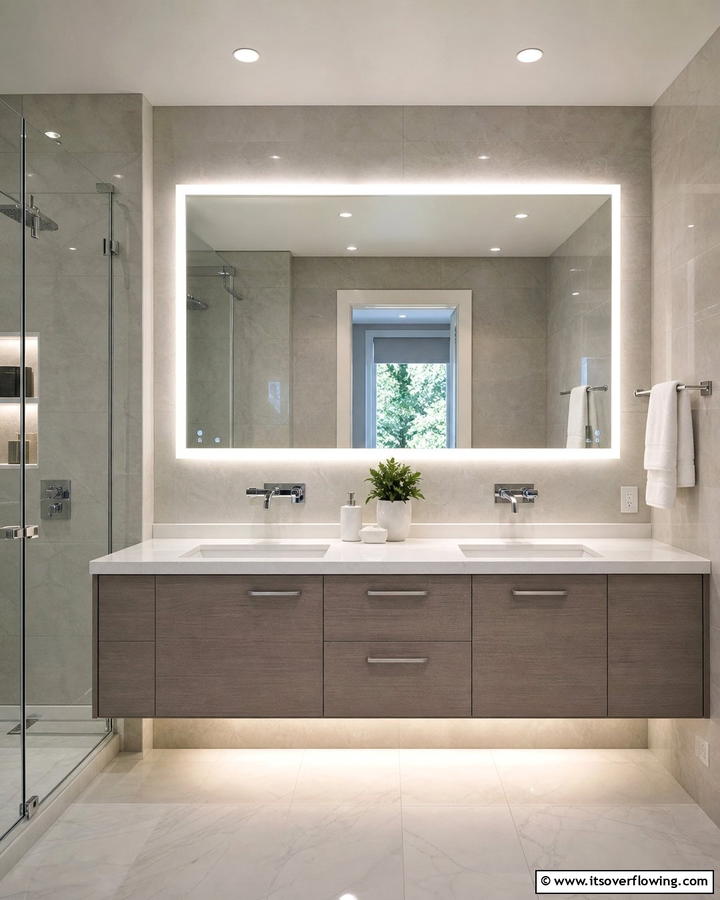 LED Backlit Vanity Mirror - 21 Stunning Bathroom Mirror Ideas to Enhance Your Vanity Area