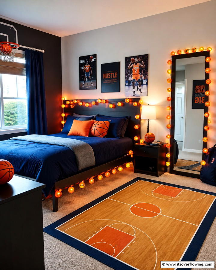 LED Basketball String Lights - 25 Fun Basketball Room Decor Ideas for Sports Fans