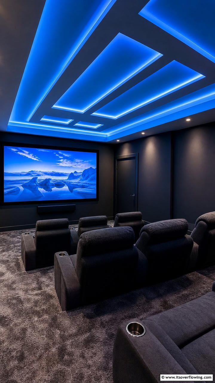LED Color Changing Lights - 25 Reverse Tray Ceiling Ideas for a Unique Look