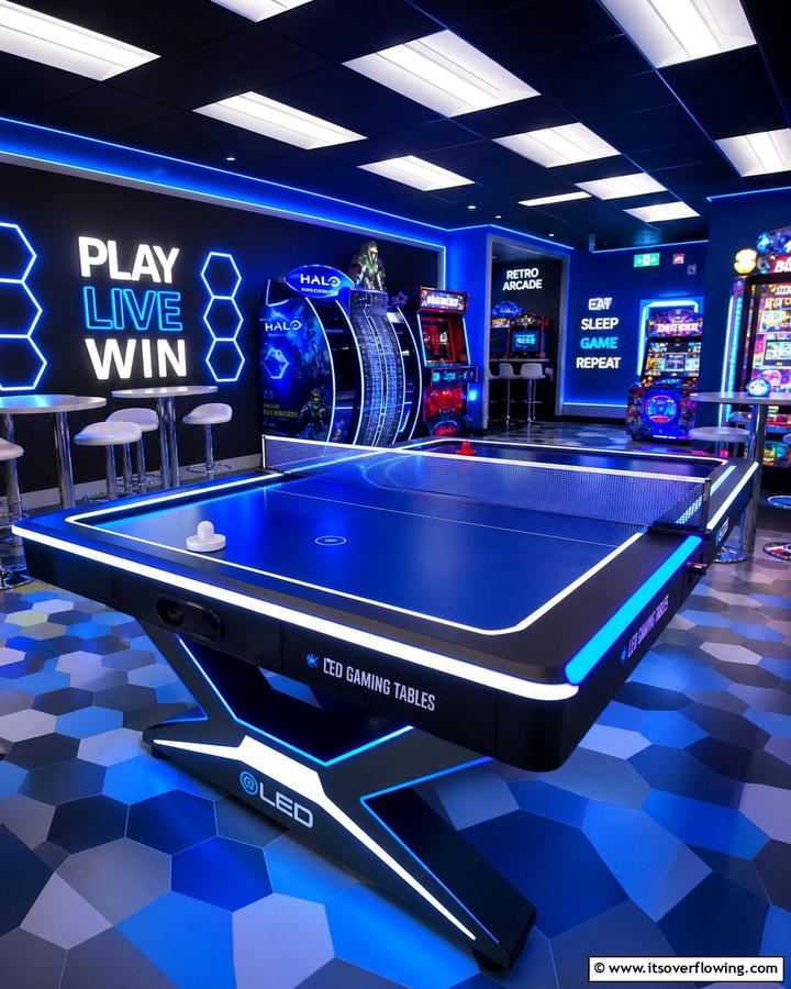 LED Gaming Tables - 25 Exciting Arcade Room Ideas for Game Lovers
