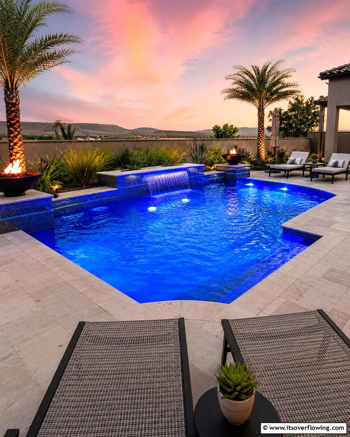 LED Lighting Features - 25 Spool Pool Ideas for Compact Backyard Spaces