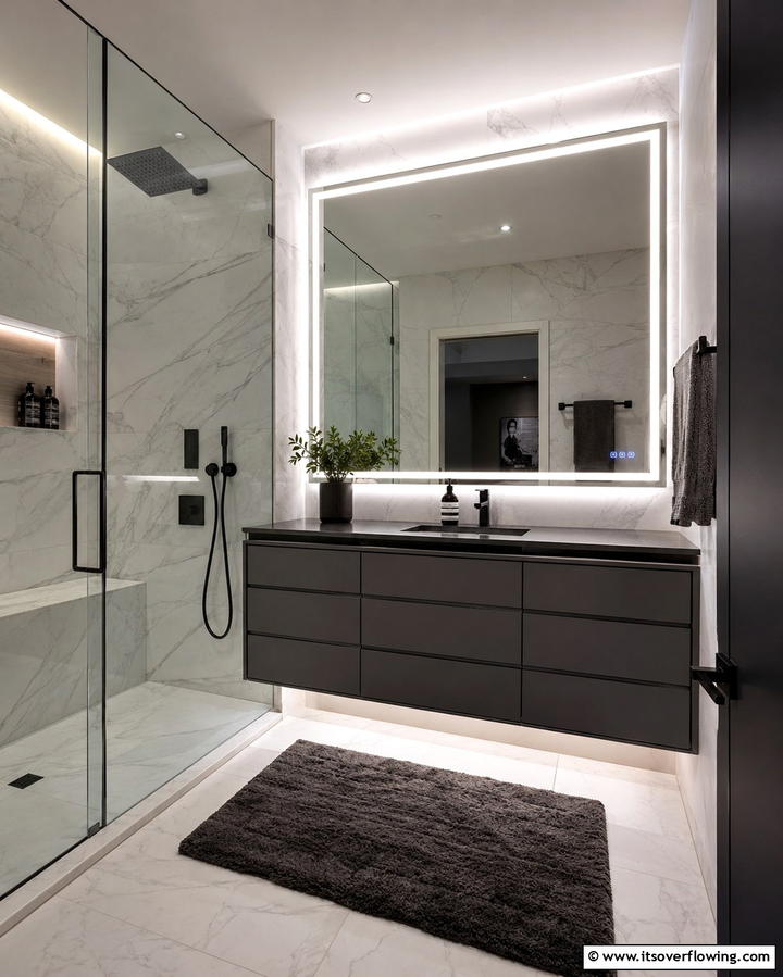 LED Mirror for Modern Touch - 25 Teen Bathroom Ideas for a Stylish and Functional Space