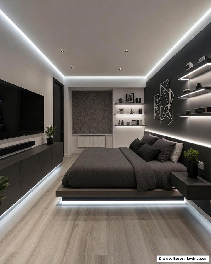 LED Strip Lighting - 20 Small Bedroom Lighting Ideas for a Cozy and Inviting Space
