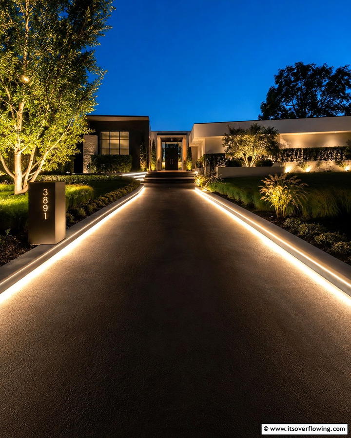 LED Strip Lighting - 25 Driveway Lighting Ideas to Illuminate Your Home