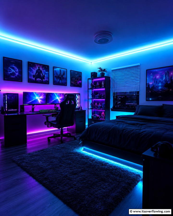 LED Strip Lighting - 25 Small Game Room Ideas for Fun and Entertainment
