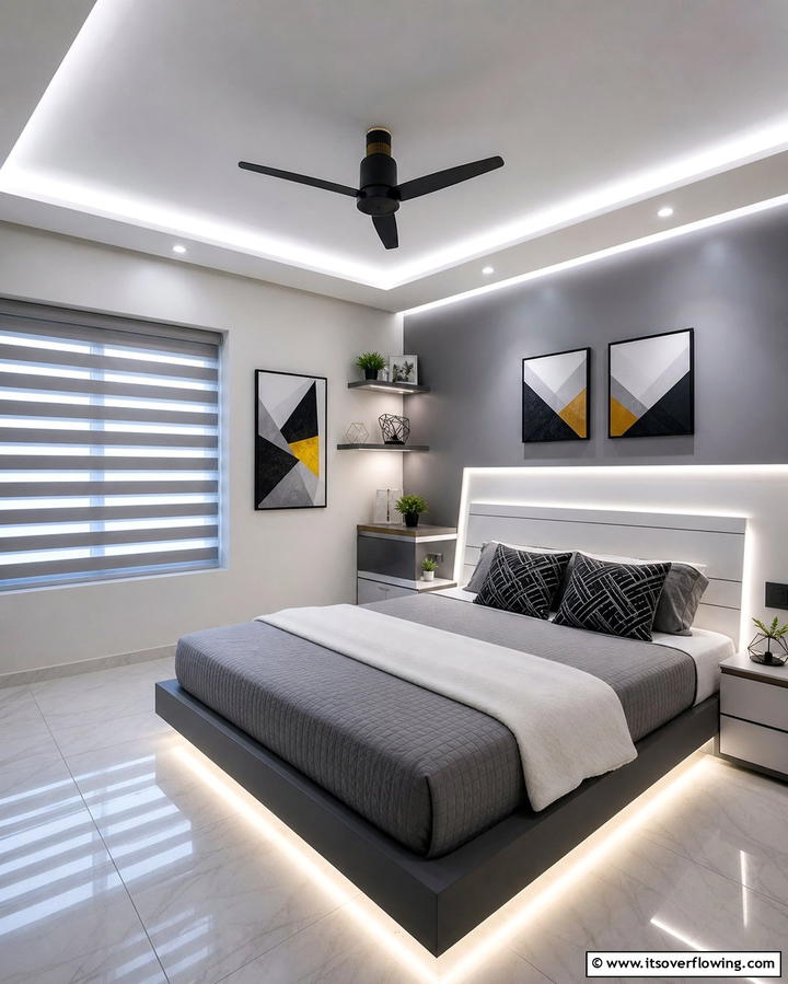LED Strip Lighting - 25 Stunning Bedroom Ceiling Ideas to Elevate Your Space