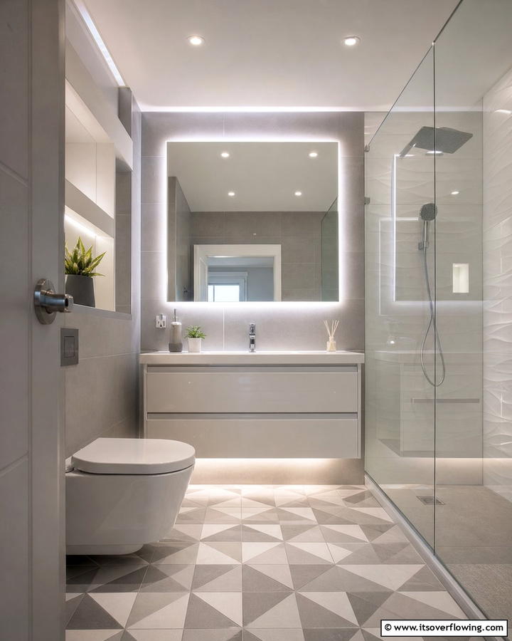 LED Strips for Modern Appeal - 20 Small Bathroom Lighting Ideas for a Bright and Spacious Feel