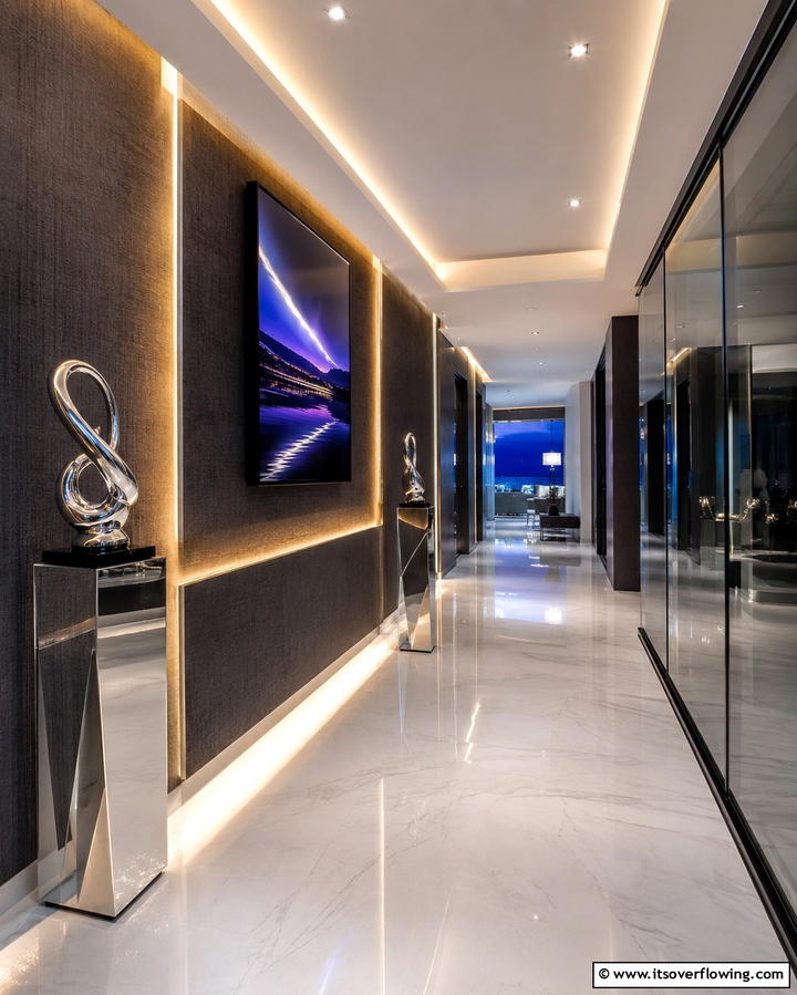 LED Strips for Subtle Accents - 25 Hallway Lighting Ideas to Brighten Your Space