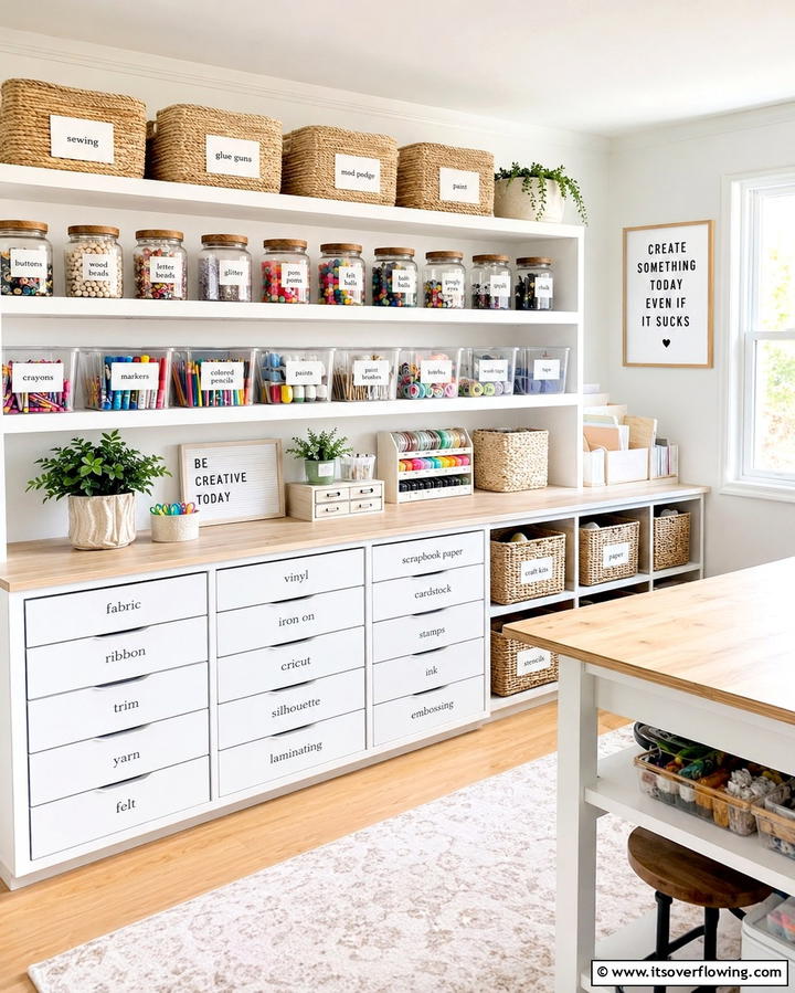Label Everything for Quick Access - 25 Craft Room Organization Ideas for Creative Spaces