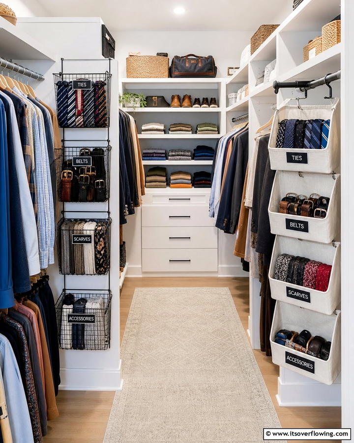 Labeled Hanging Baskets - 21 Smart Clothes Storage Ideas to Declutter Your Home