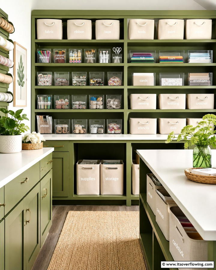 Labeling System for Supplies - 25 Sewing Room Ideas for Crafters and Hobbyists